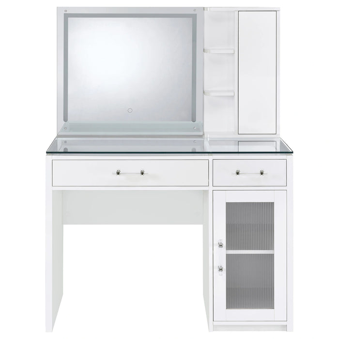Flora Makeup Vanity Table with LED Mirror and Stool