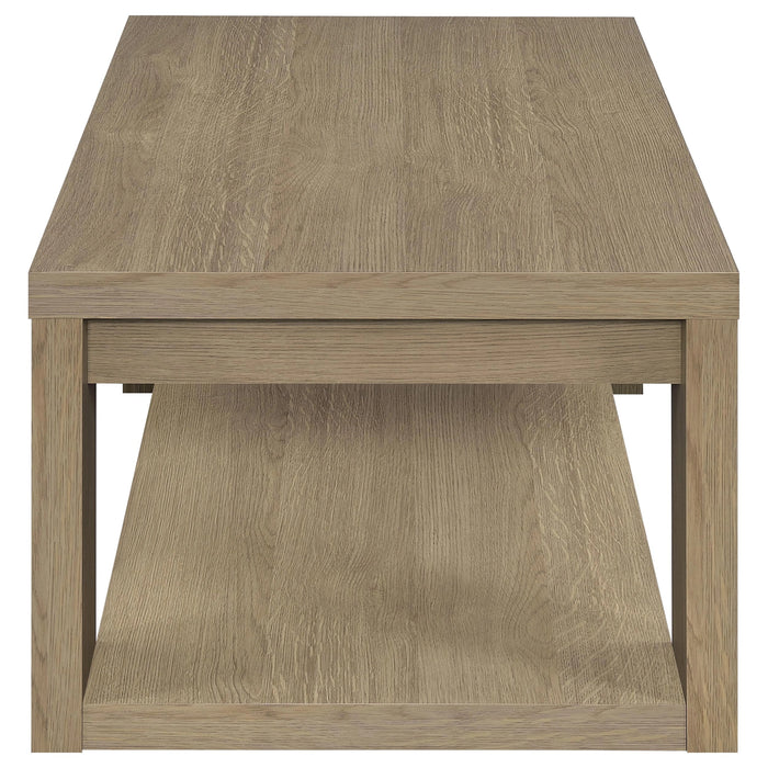 Pavone Open-Shelf Coffee and End Table Set - Latte 3-Piece Set