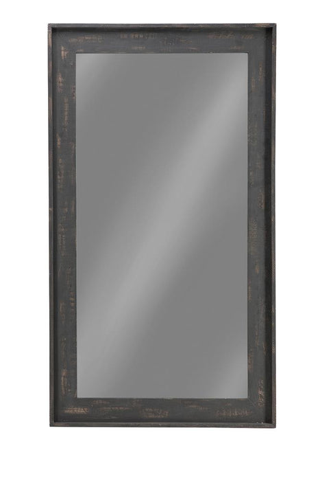 Cragen Rectangle Bold Contoured Frame Floor Mirror Brown image