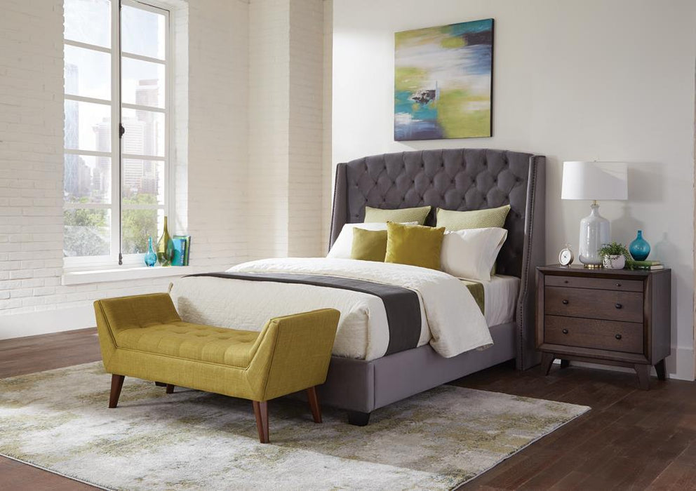 Pissarro Queen Tufted Upholstered Bed Grey