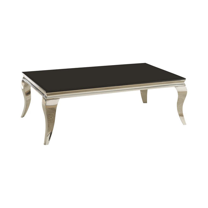 Luna Rectangular Coffee Table Chrome and Black