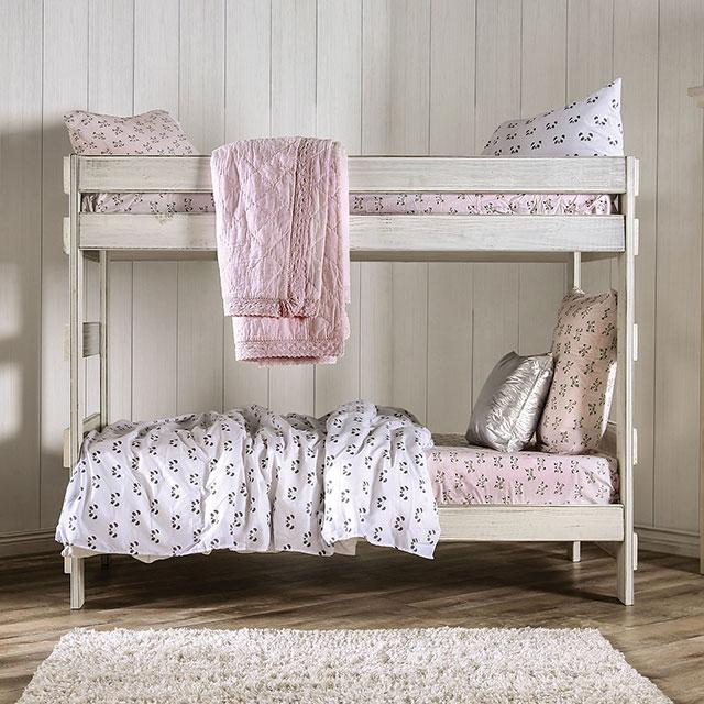 Arlette Twin/Twin Bunk Bed Brown, Black, Gray, & White