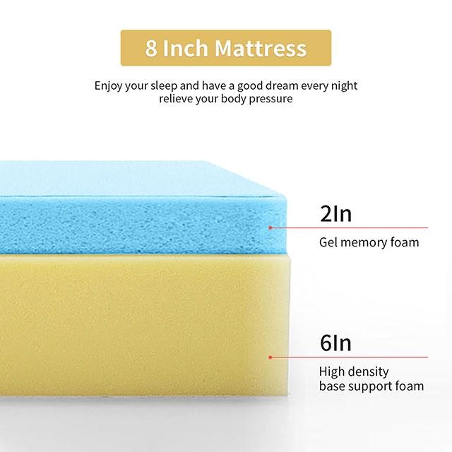 Artemisia 8" Cal. King, E.King, Full, & Queen Memory Foam Mattress