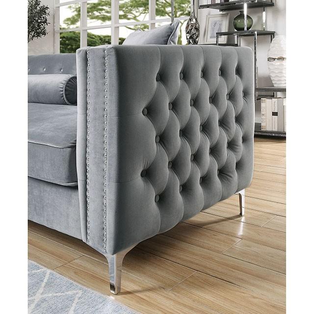 Amie Glam Gray Sectional w/Storage