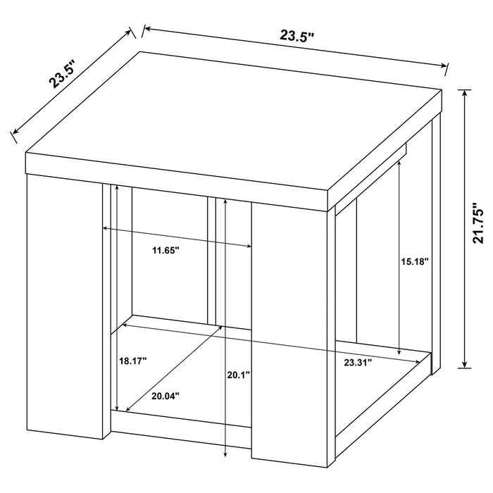 Pavone Open-Shelf Coffee and End Table Set - Latte 2-Piece Set