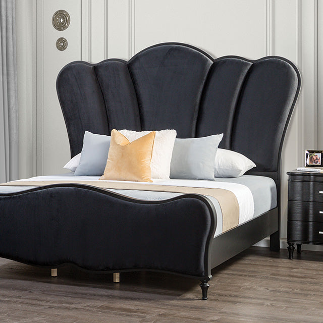 Melodi Parc E.King & Queen Bed Black & Silver